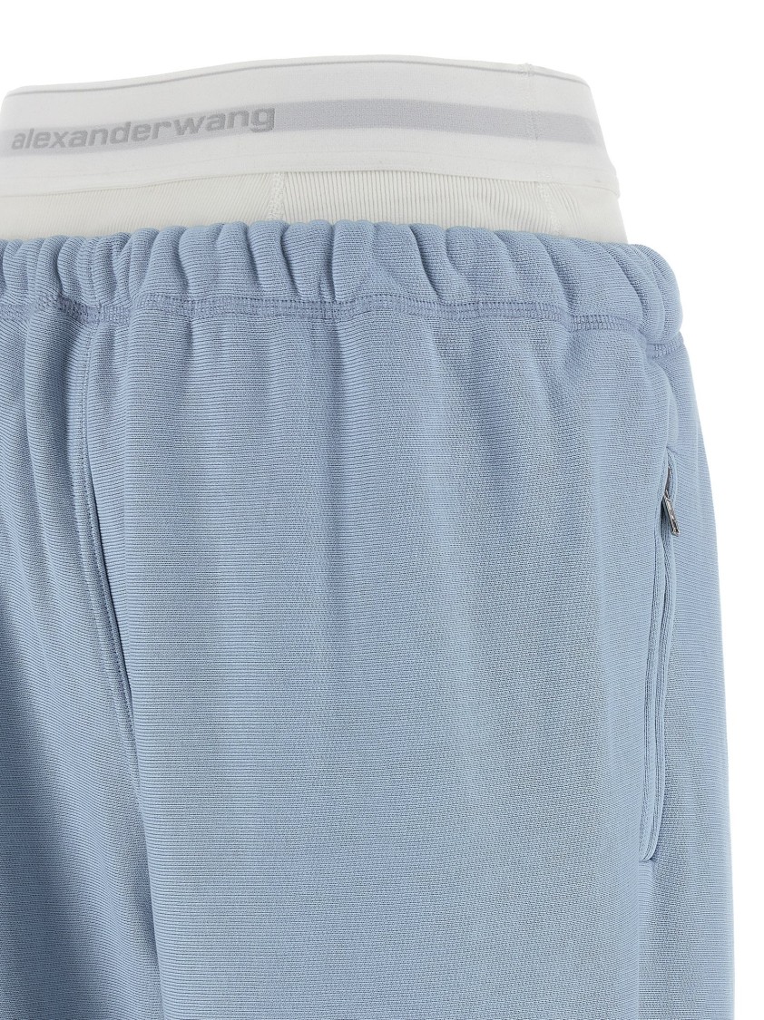 Alexander Wang T T By Alexander Wang 'wide Leg W/ Logo Elastic Exposed Brief' Joggers