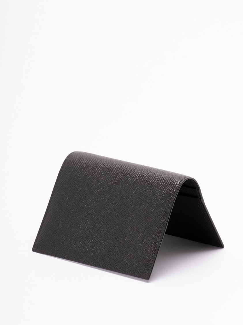 Dolce & Gabbana Calf Leather Passport Holder In Black