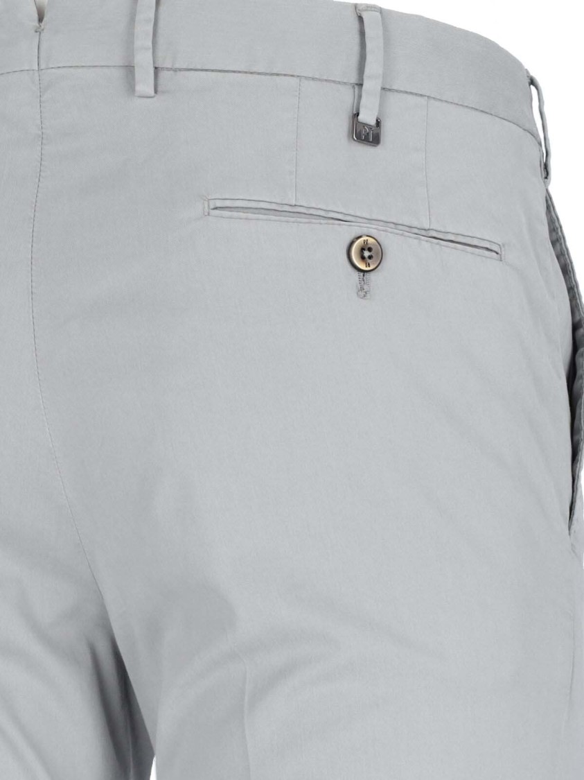 Pt Torino Superslim Grey Chinos With Straight Leg In Grey