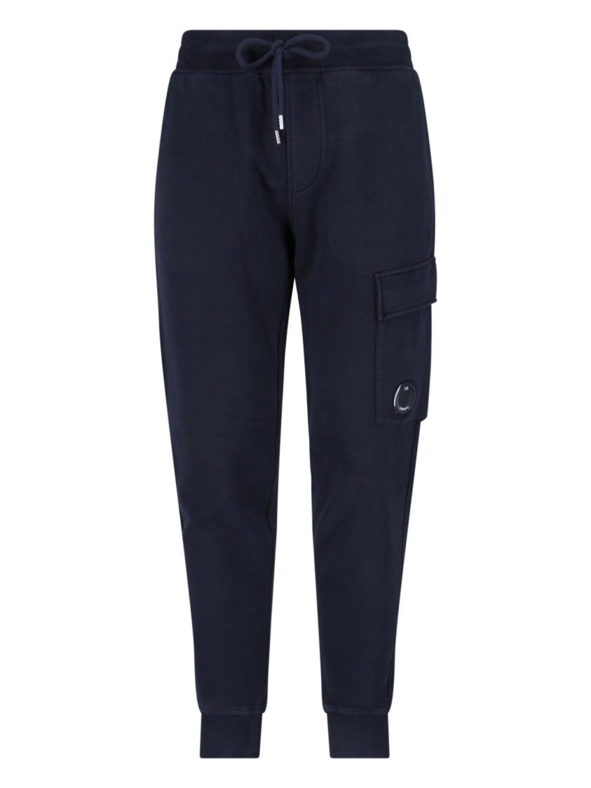 C.p. Company Logo Sporty Pants In Blue