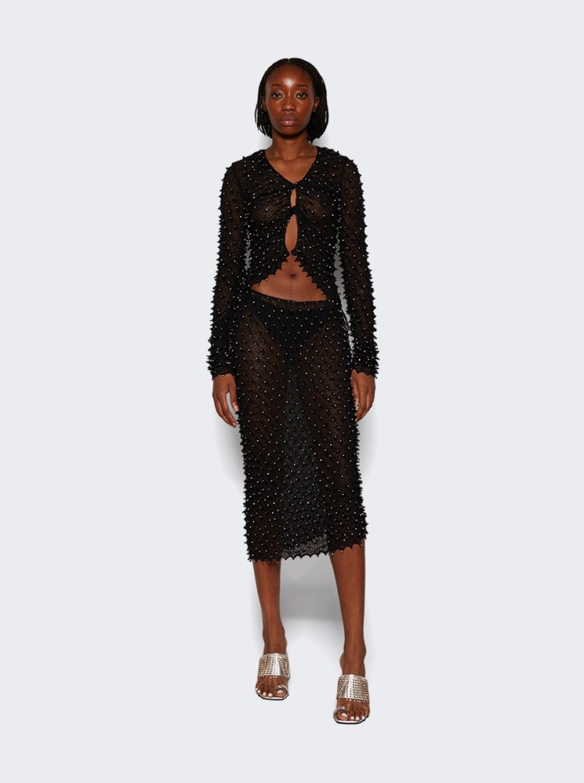 Christopher Esber Shibori Crystal-embellished Open-twist Top In Black