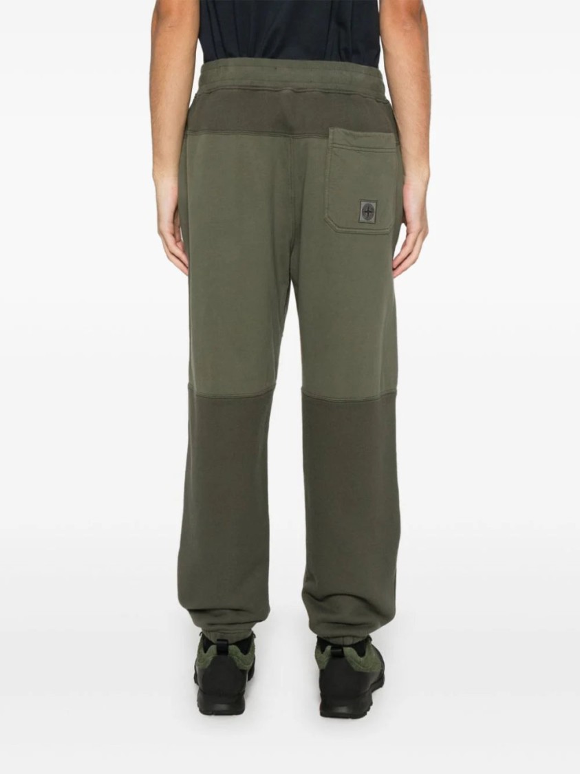 Stone Island Cotton Track Pants In Green