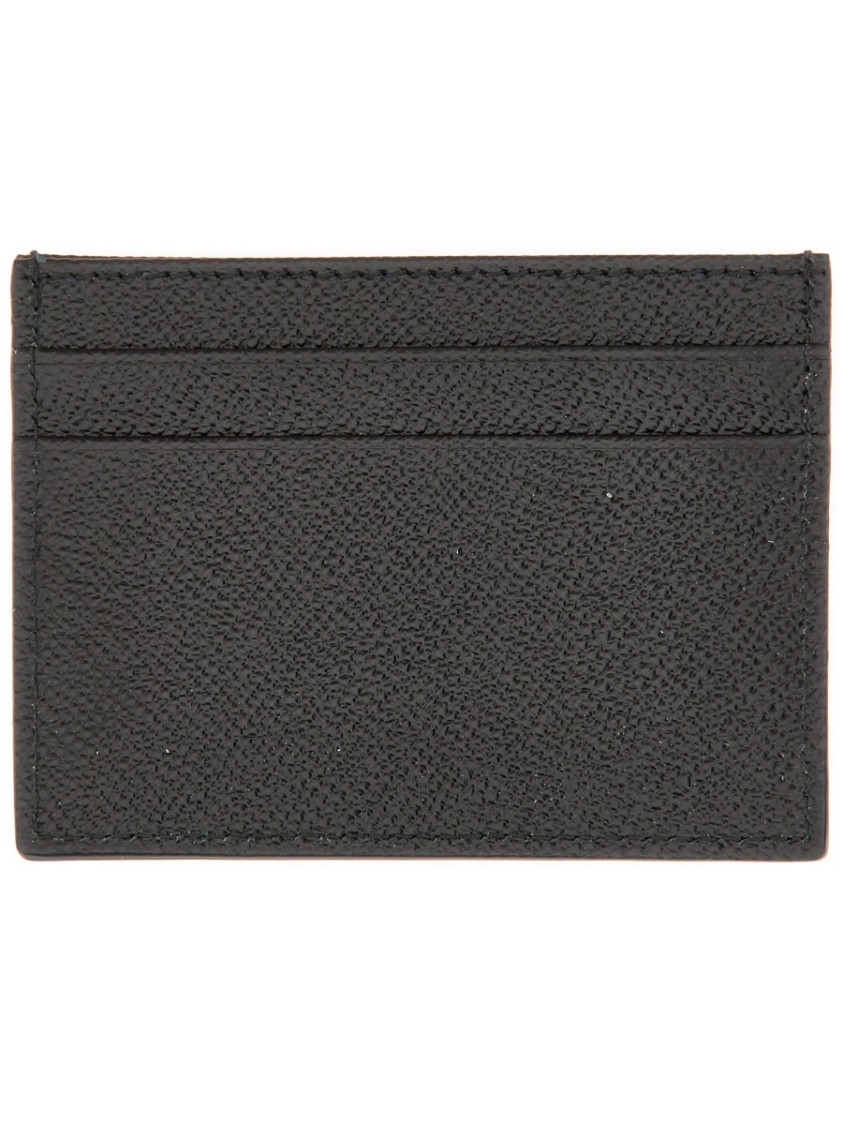 Dolce & Gabbana Black Textured Calf Leather Bi-fold Wallet In Black