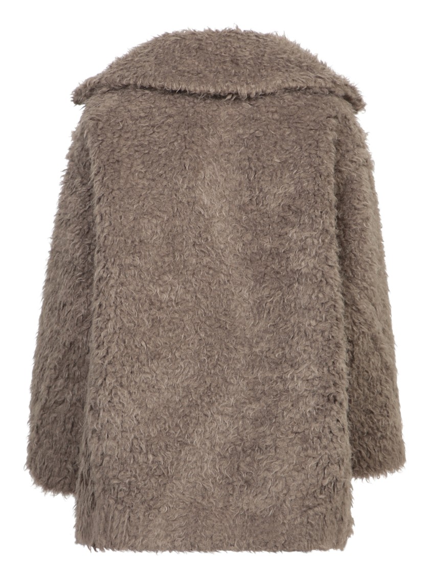 Blanca Vita Double-breasted Beige Coat With Classic Lapel In Neutrals