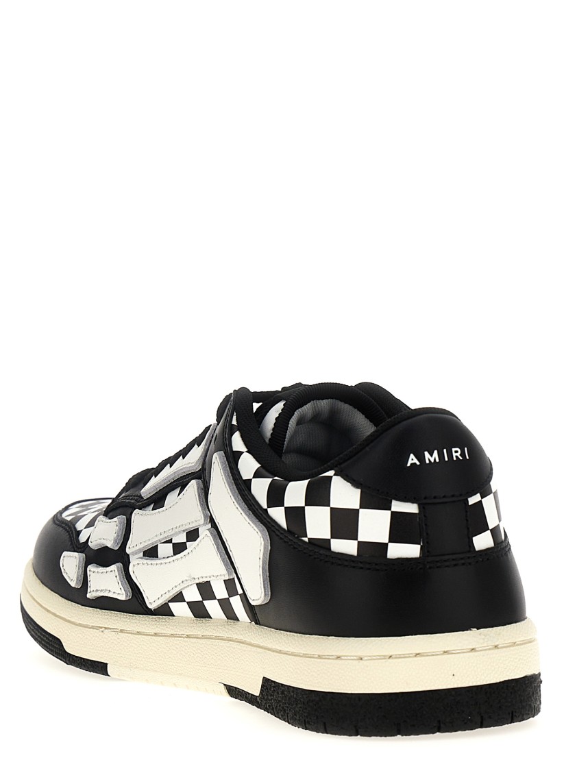 Amiri Checkered Skel Top Low Sneakers In Black
