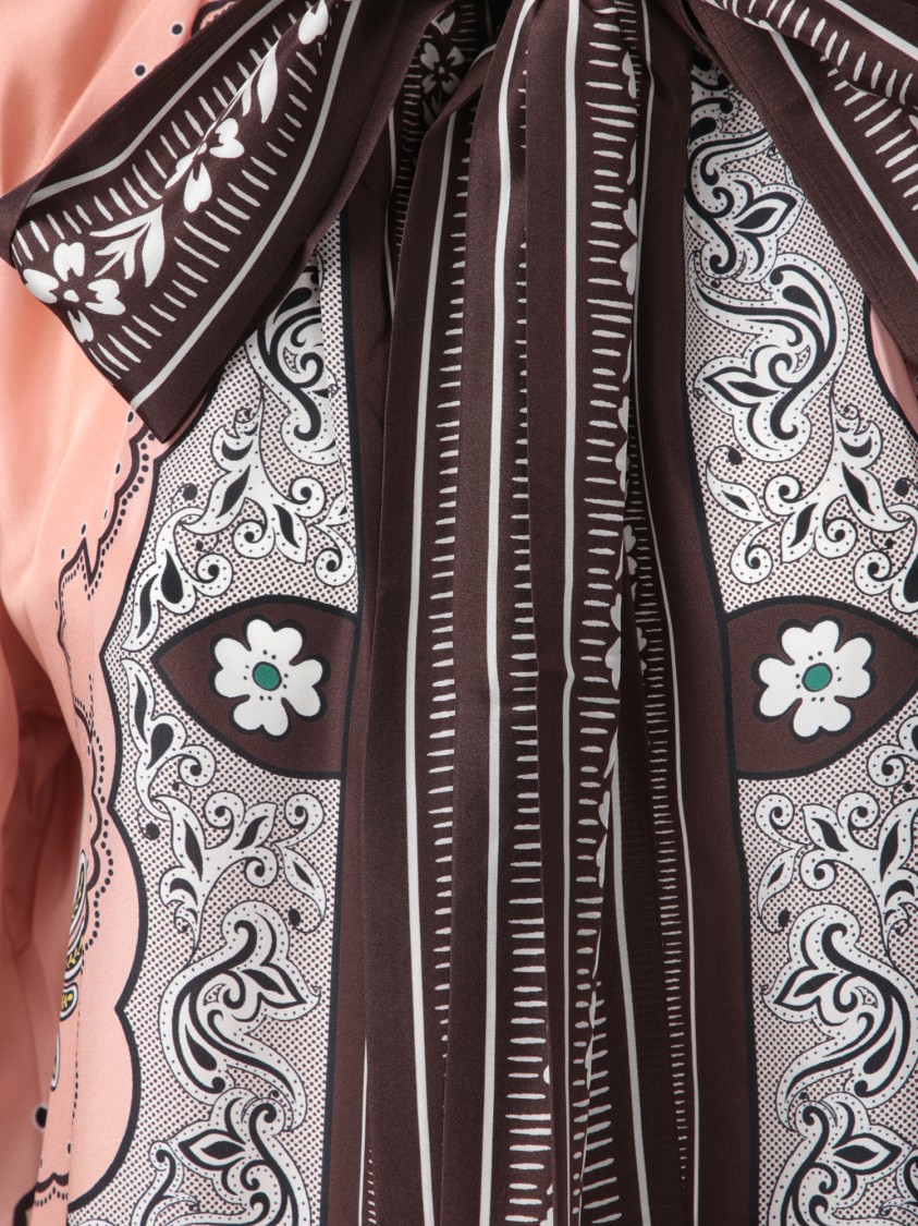 La Doublej La Double J Maxi Silk Dress With Bow-detail