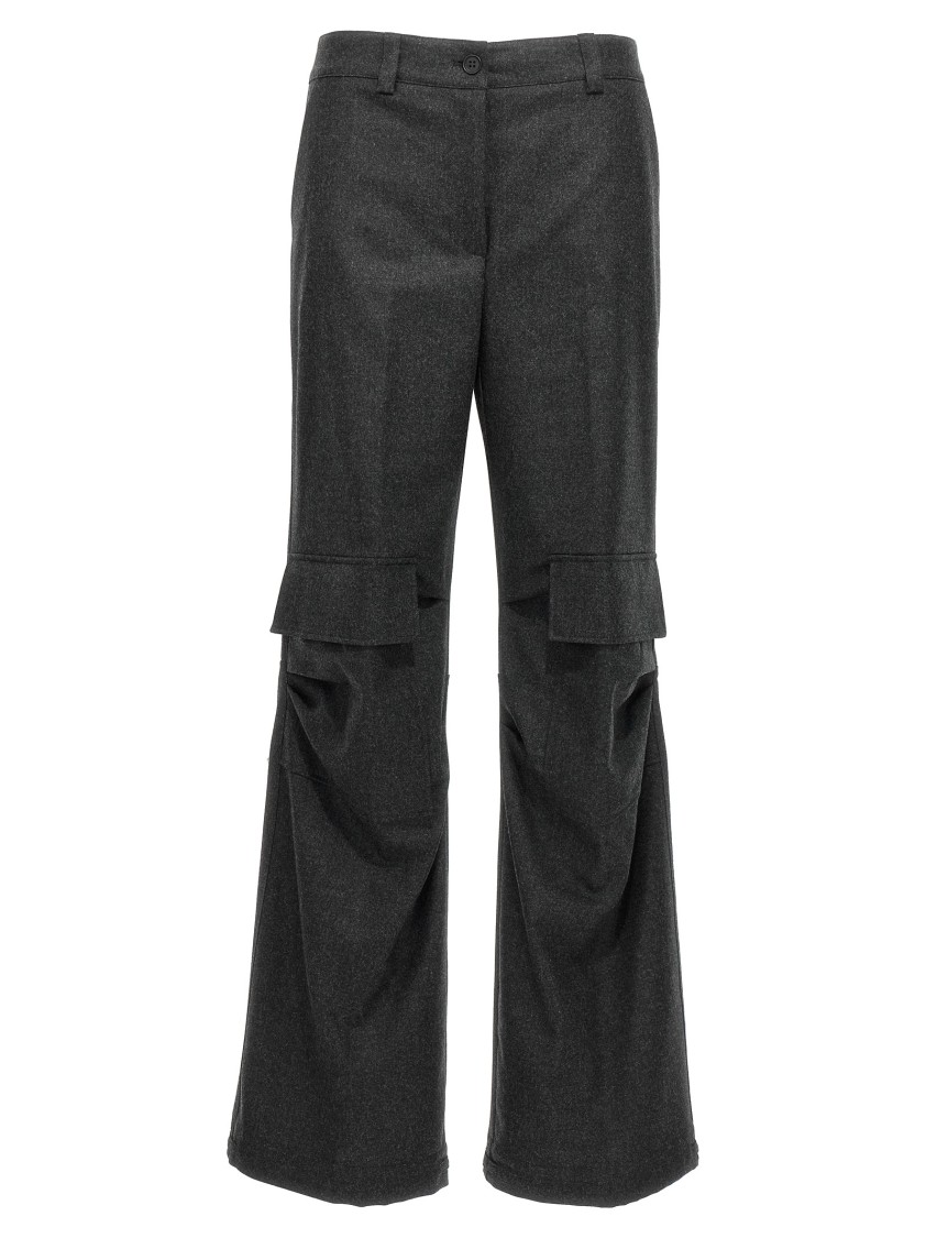 P.a.r.o.s.h . Wool And Cashmere Blend Cargo Pants In Black