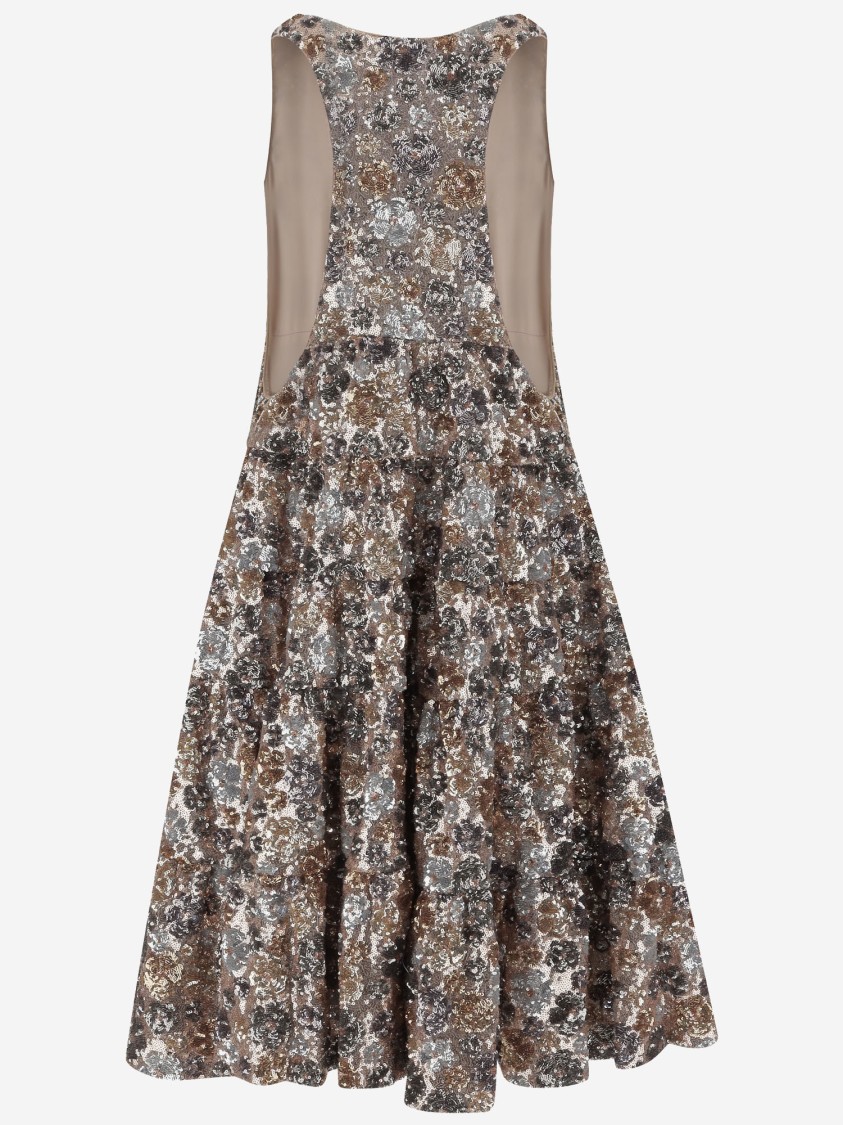 N°21 Dress With Floral Paillettes Pattern In Multi