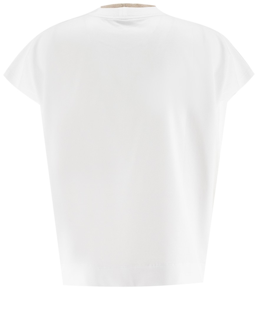 Peserico Cotton T-shirt With Contrasting Crew Neck