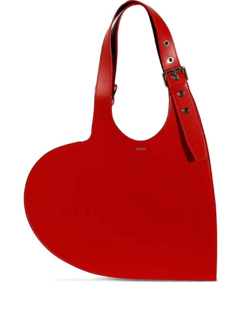 Coperni Heart-shaped Red Bag With Metallic Studs In Red