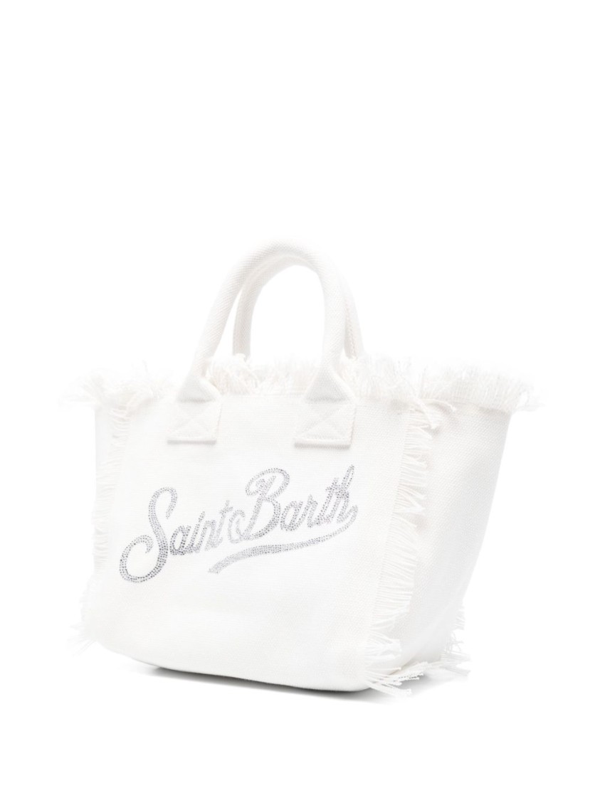 MC2 SAINT BARTH MC2 SAINT BARTH TEXTURED COTTON HANDBAG WITH SPARKLING LOGO
