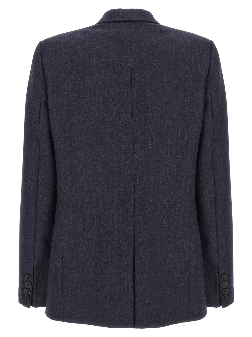 Stella Mccartney Tailored Grey Wool Flannel Blazer In Blue