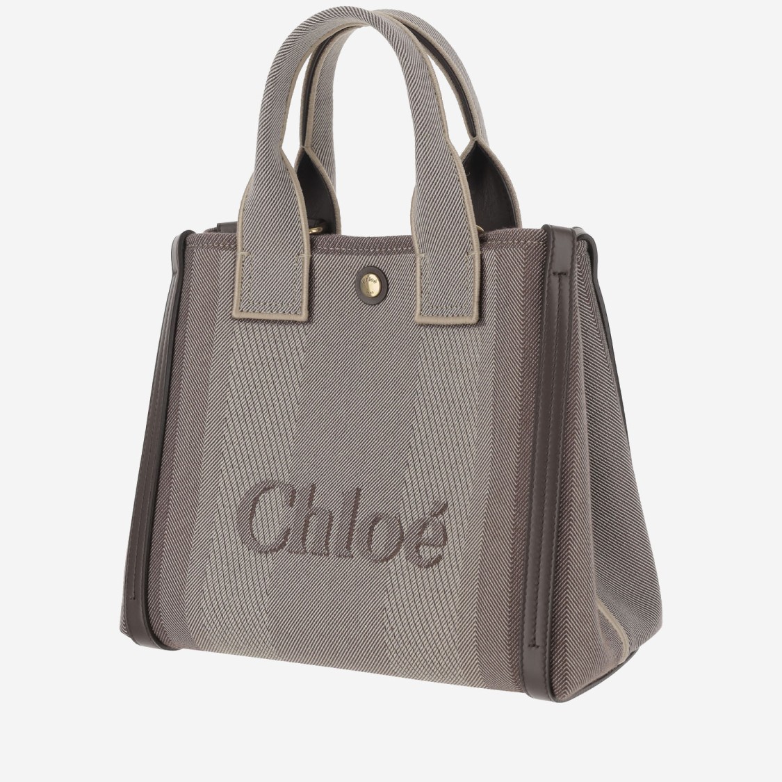 Chloé Carry Small Canvas Tote Bag In Grey