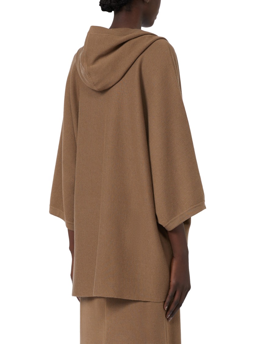 Max Mara Relaxed Oversized Brown Hoodie With Drawstring Closure In Brown