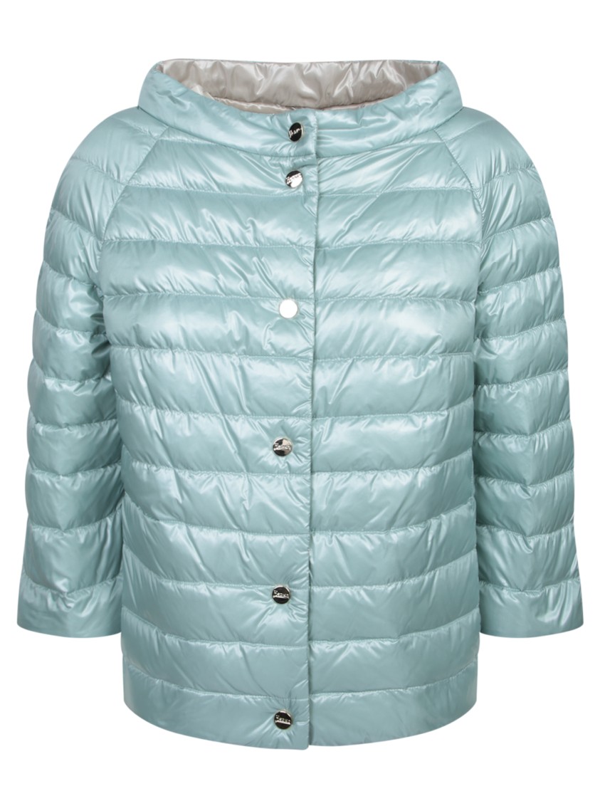 Herno Reversible Blue Jacket With Button Front Closure