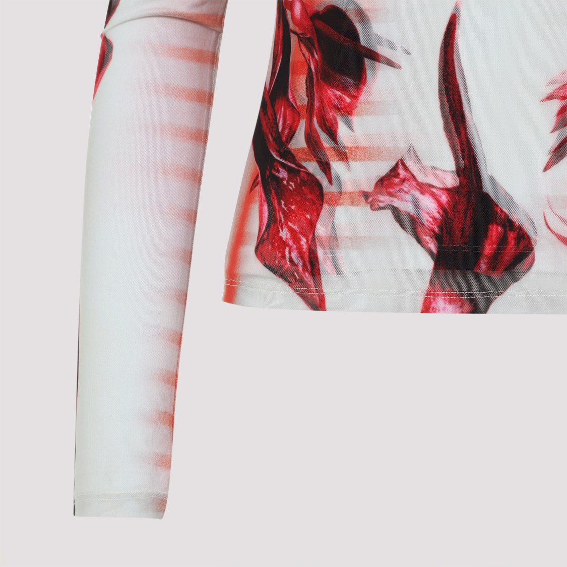 Shop Jean Paul Gaultier "flower Body Morphing Mariniere" Print Layered Top In Pink