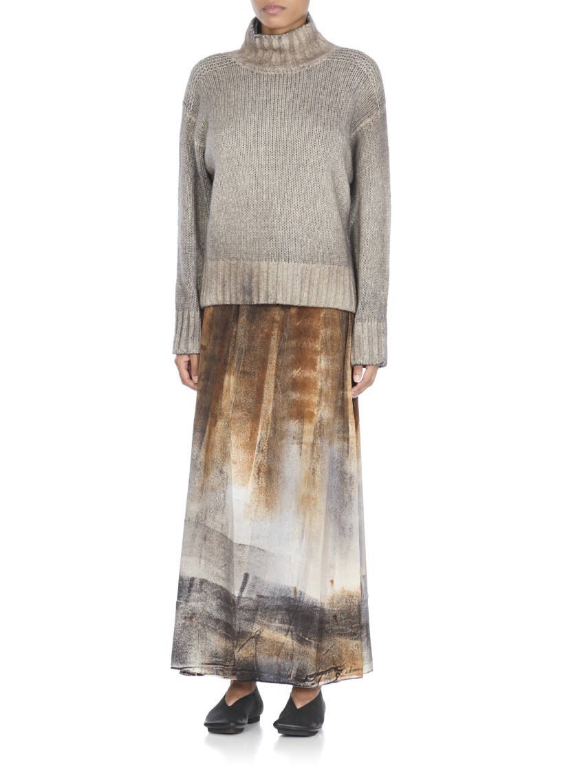 Avant Toi Cashmere Blend High Neck Sweater In Brown
