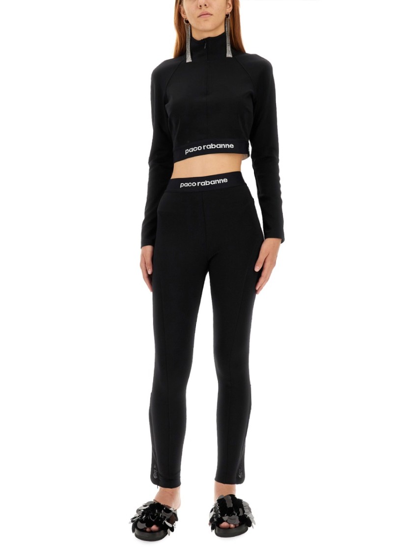 Rabanne Logo-underband Cropped Sweatshirt