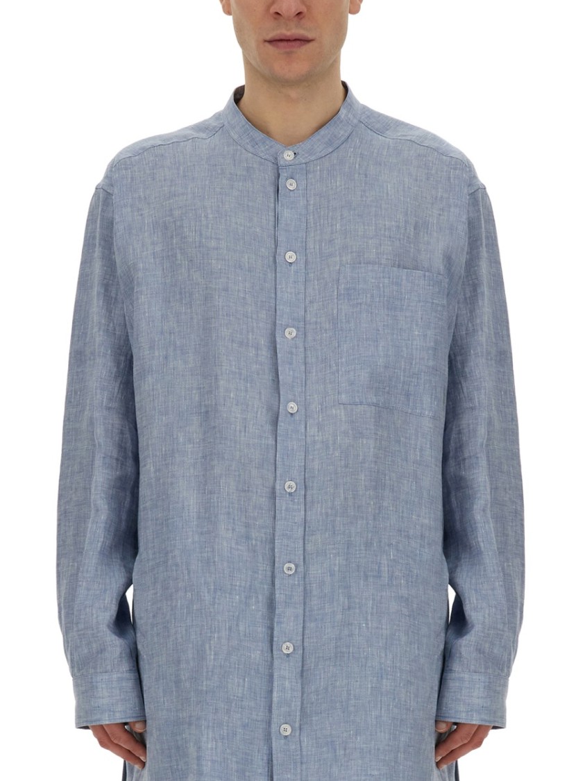 Tシャツ・カットソー Dolce & Gabbana SHIRT WITH MANDARIN COLLAR Dolce & Gabbana Shirt With Mandarin Collar In Blue | ModeSens