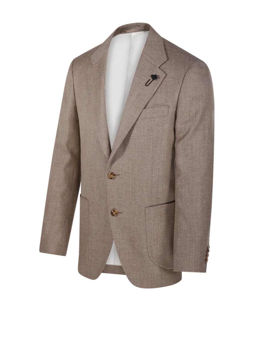 Lardini Tailored Blazer With Notched Lapel In Brown