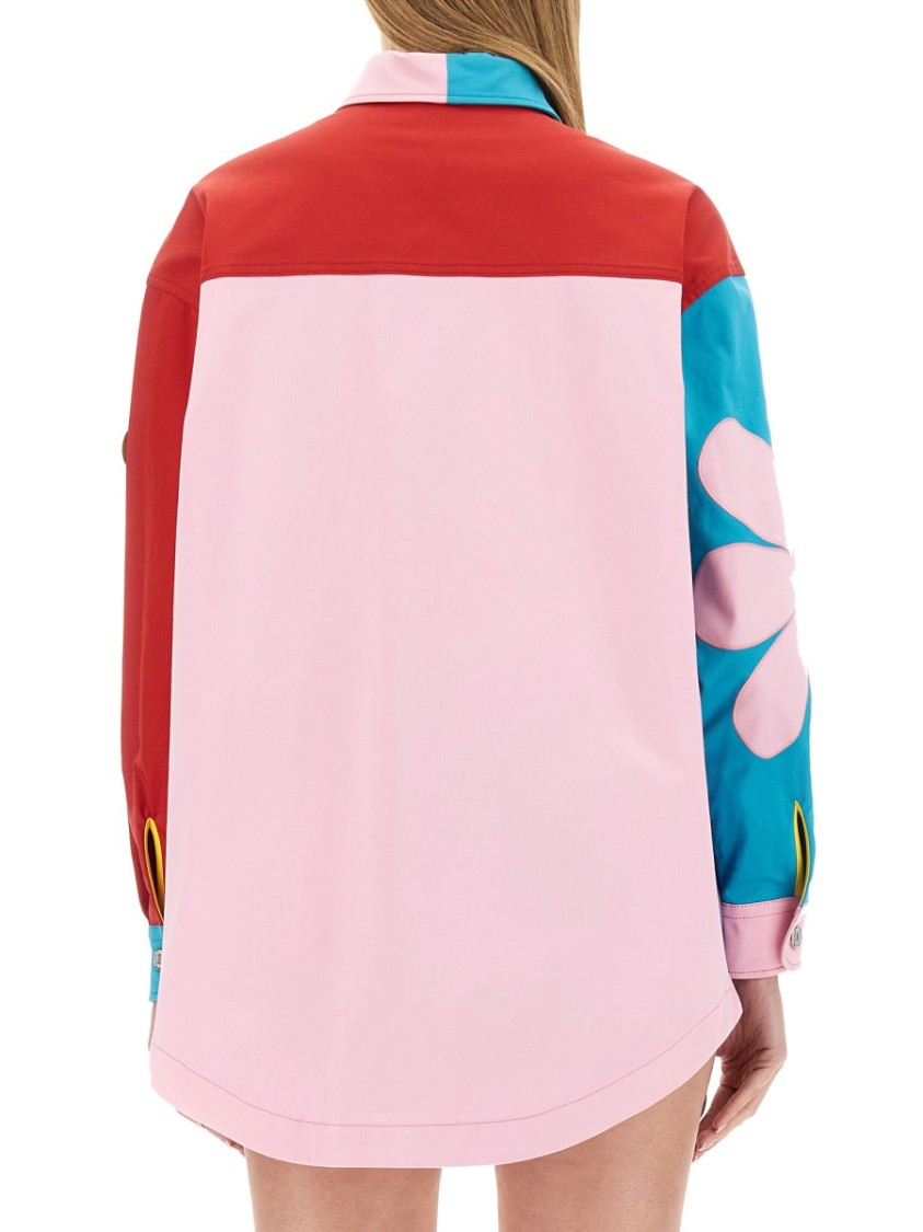 Moschino Graphic-print Panelled Shirt In Multicolor