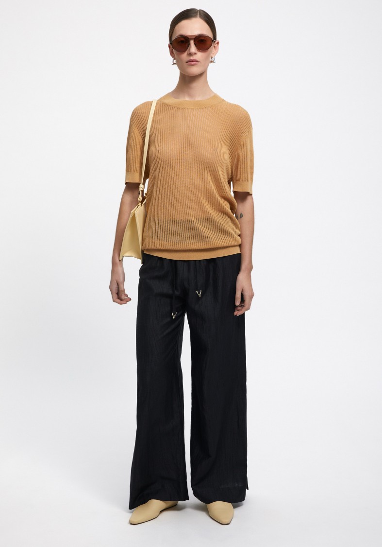 Shop Aeron Shalott - Ribbed Relaxed T-shirt In Neutrals