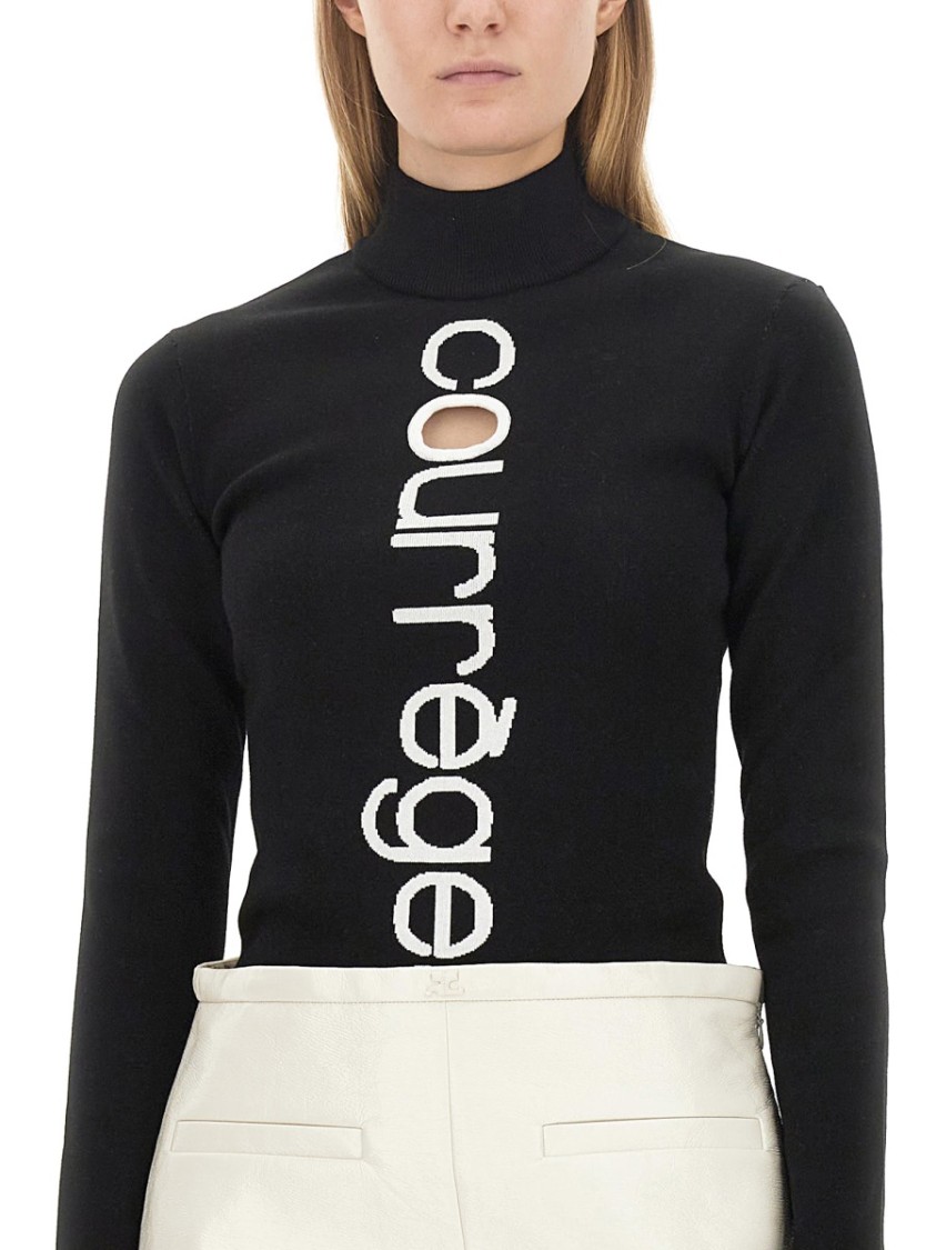 Courrèges Courregès Jersey With Logo In Black