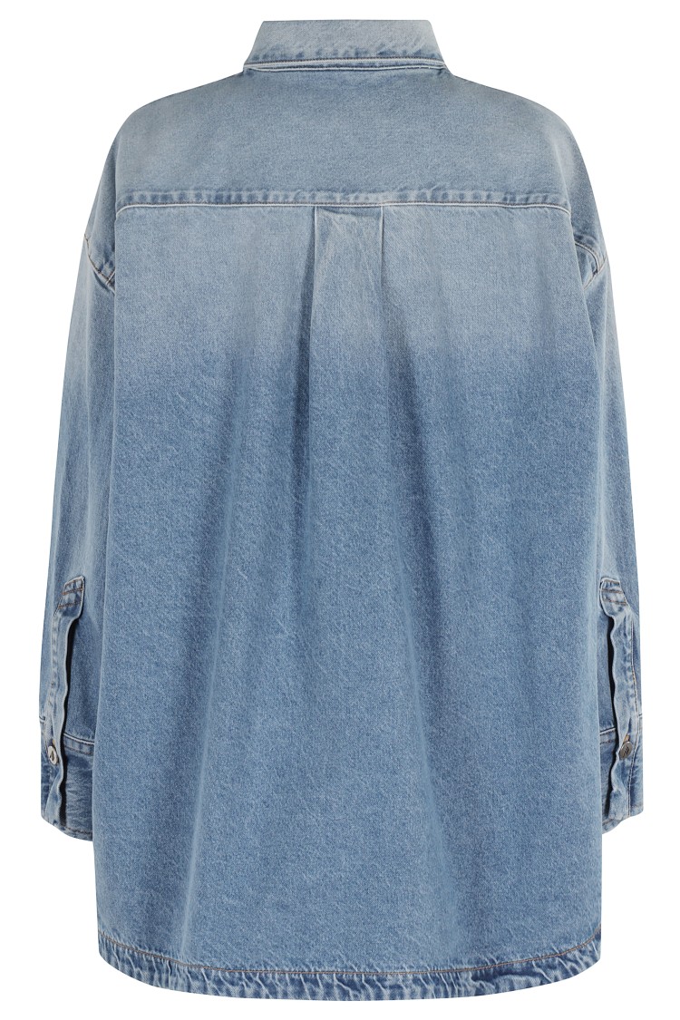 Attico Sky Blue Denim Shirt Jacket In Blue