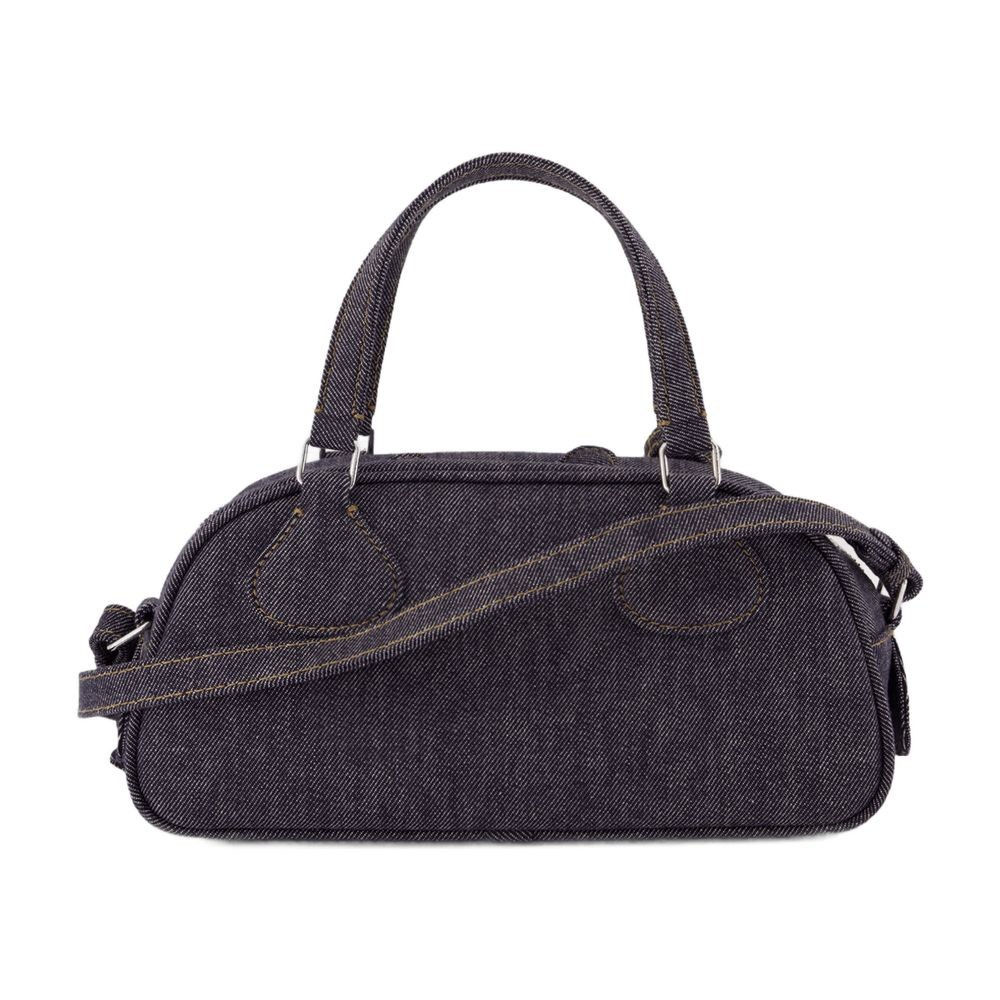 Shop Courrèges Friday Bowling Baguette Crossbody - Leather - Grey In Black