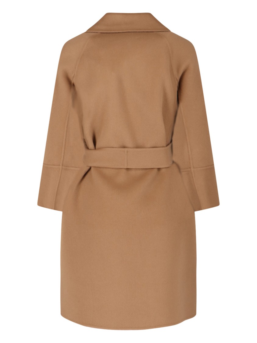 Max Mara Short Virgin Wool Coat With Classic Lapel In Multi