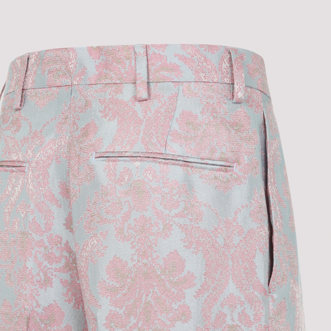 Dries Van Noten Tailored Trousers With Delicate Floral Pattern In Blue