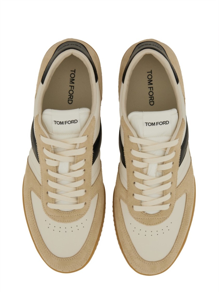 Tom Ford Terence Leather And Suede Sneakers In Brown