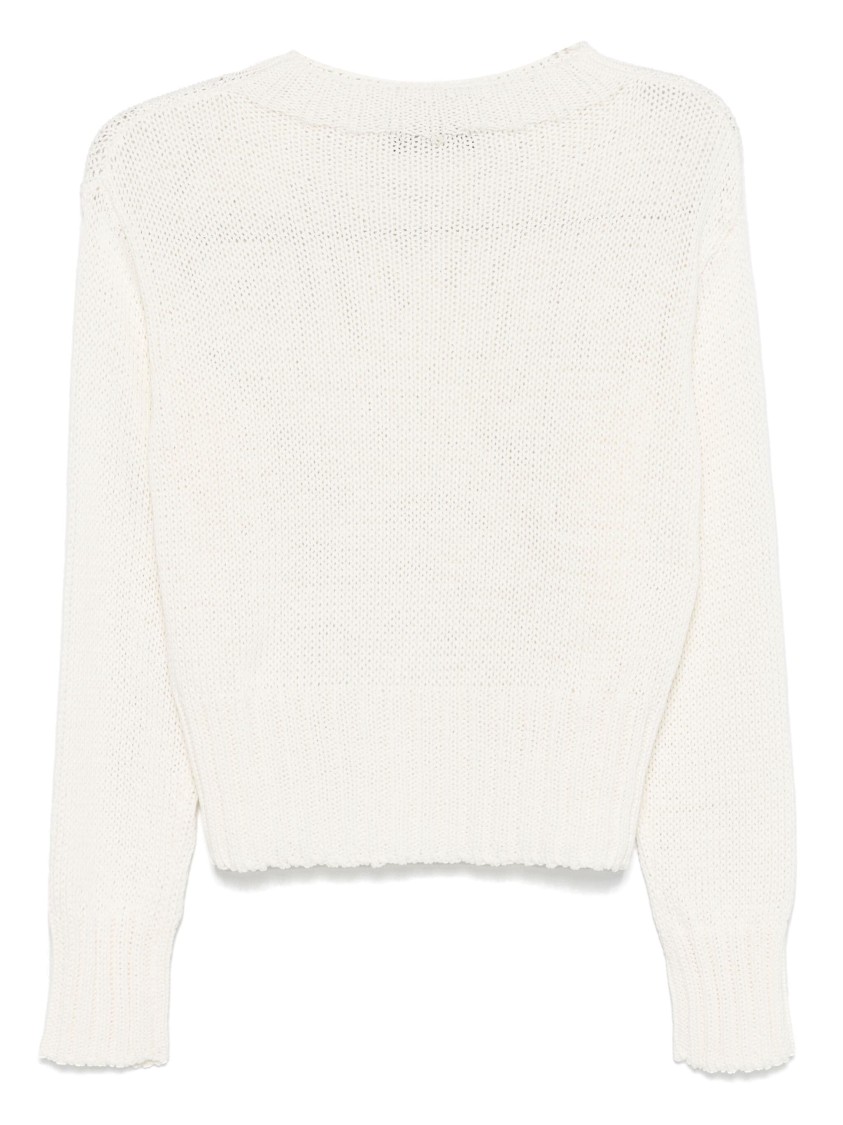 Lorena Antoniazzi Textured Star Pattern Knit Turtleneck Sweater In White