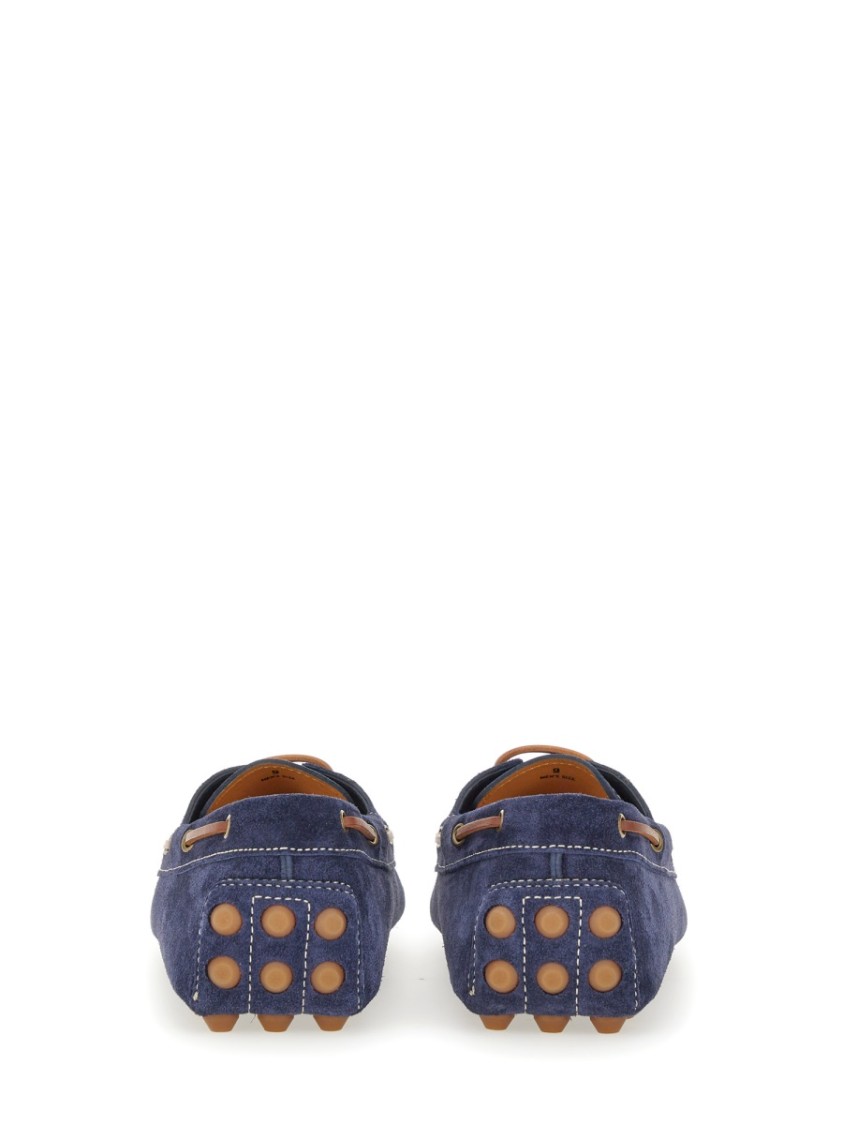 Tod's Classic Blue Calfskin Loafer In Grey