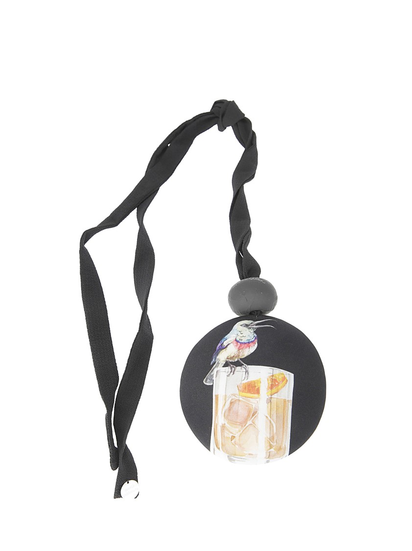 Maria Calderara Fabric Necklace With Printed Pendant In Not Applicable