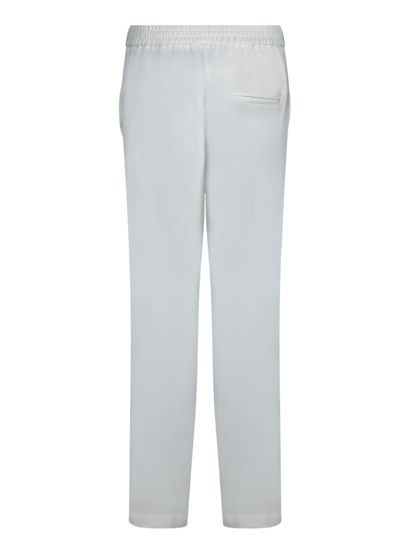 BLANCA VITA BLANCA VITA HIGH-WAISTED STRAIGHT-CUT WHITE TROUSERS 