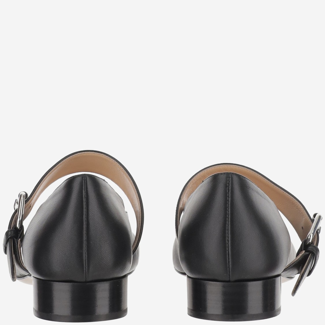 Niccolò Pasqualetti Obliqua Strap Ballerinas In Black