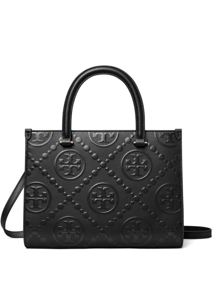 Tory Burch T Monogram Square Bag In Black