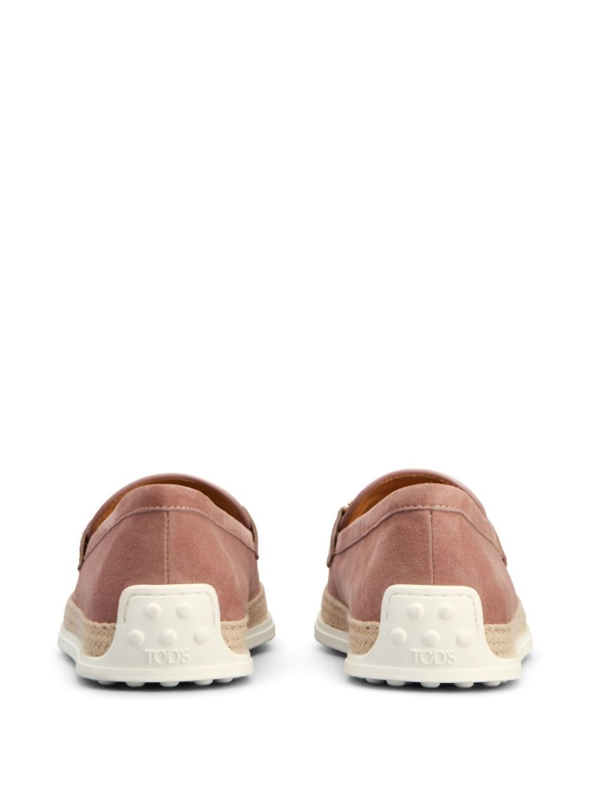 Shop Tod's Slip-on Flat Shoes With Woven Accent