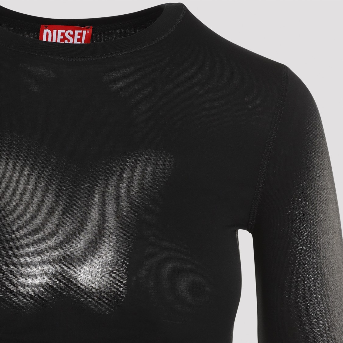 Shop Diesel Chic Long Sleeve Modal Dress With Flattering Fit And Elegant Design In Black