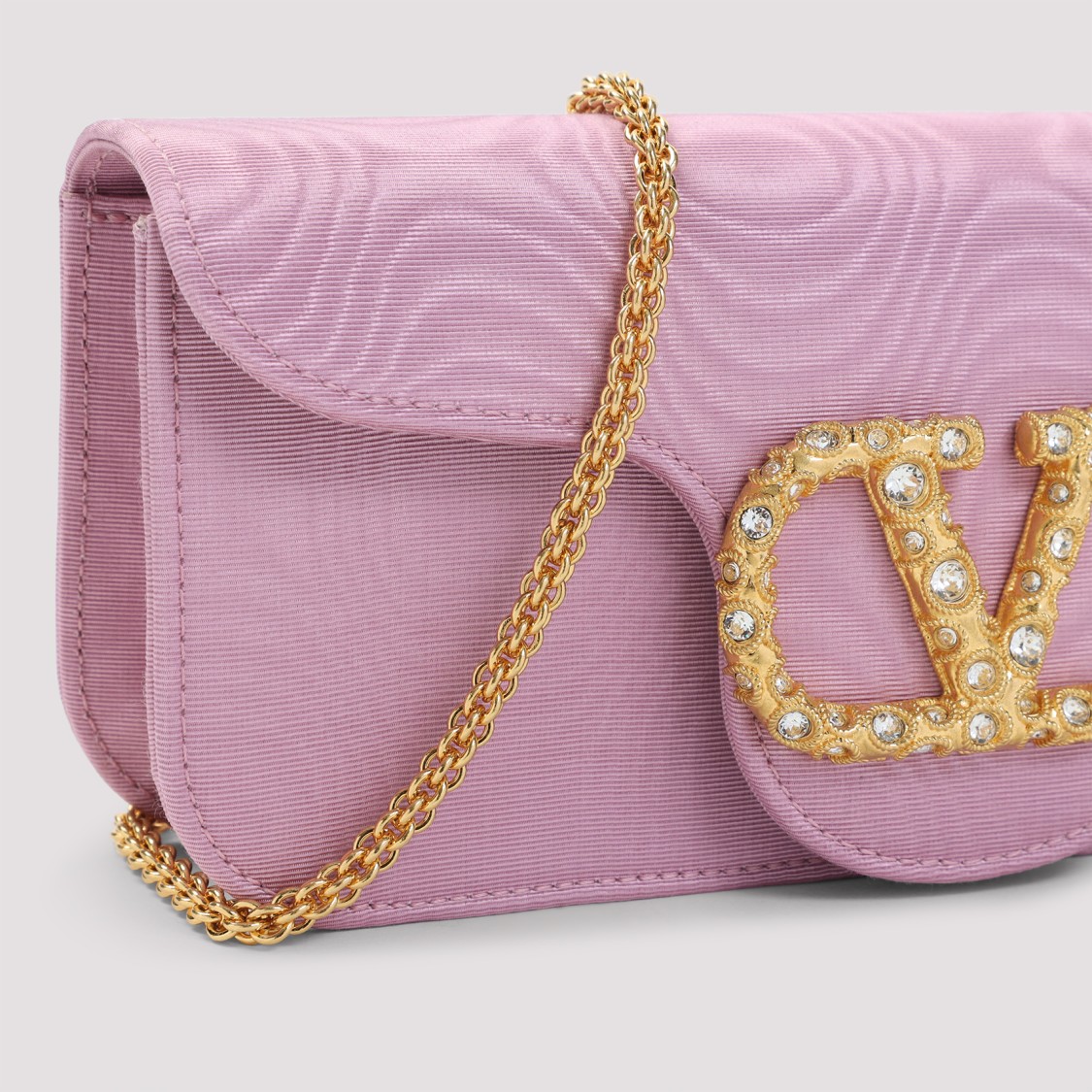 Valentino Garavani Textured Moire Clutch With Signature Logo