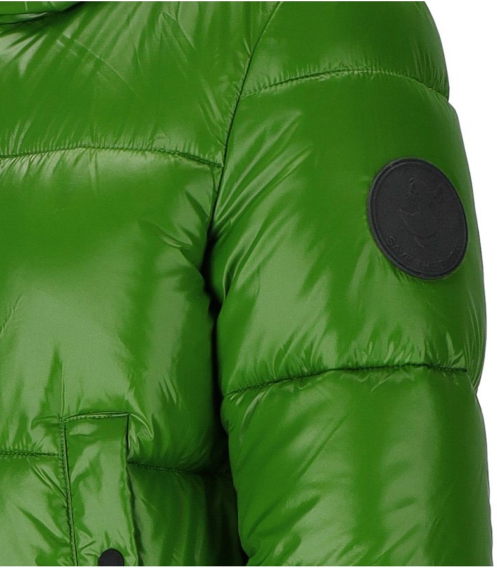 Save The Duck Biddy Green Hodded Padded Jacket In Green