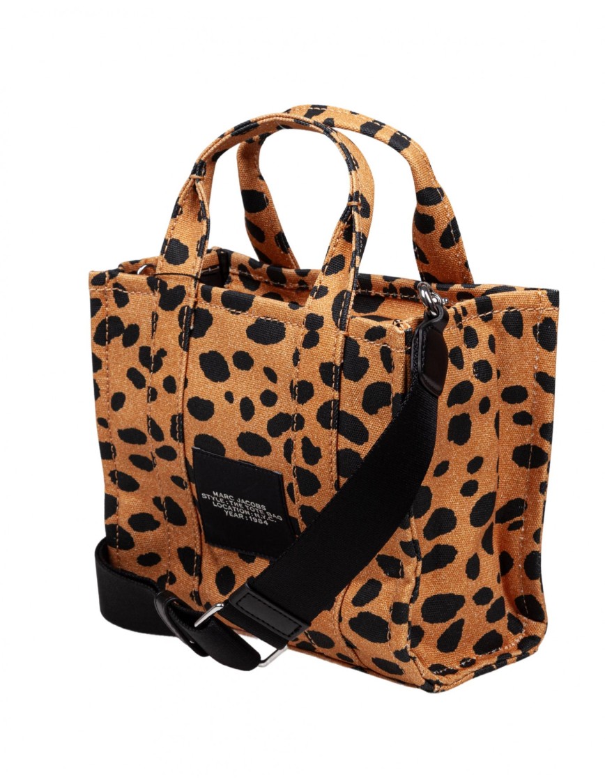 Marc Jacobs The Small Tote Spotted Print Canvas Bag In Brown