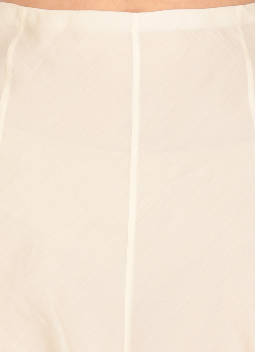 Shop Khaite Natural Natural Silk And Cotton Skirt In Neutrals
