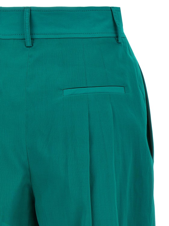 パンツ a Ferretti High-Waisted Green Muslin Pants With Pleats Alberta Ferretti High-Waisted Green Muslin Pants With Pleats