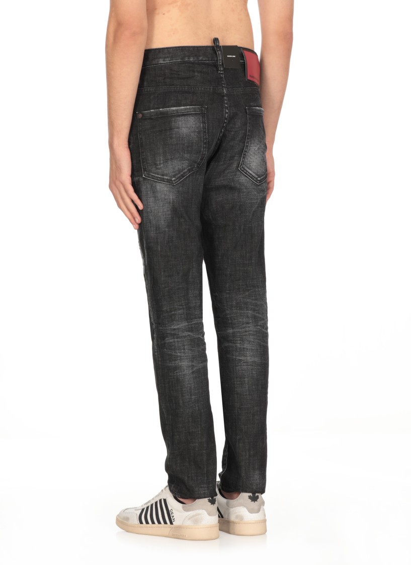 Dsquared2 Crystal-embellished Slim-cut Jeans In Black
