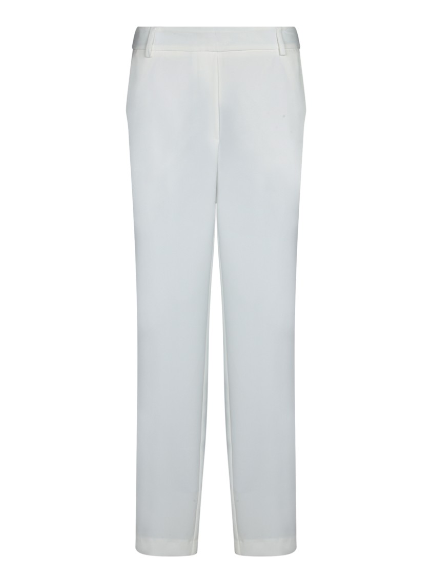 BLANCA VITA BLANCA VITA HIGH-WAISTED STRAIGHT-CUT WHITE TROUSERS 