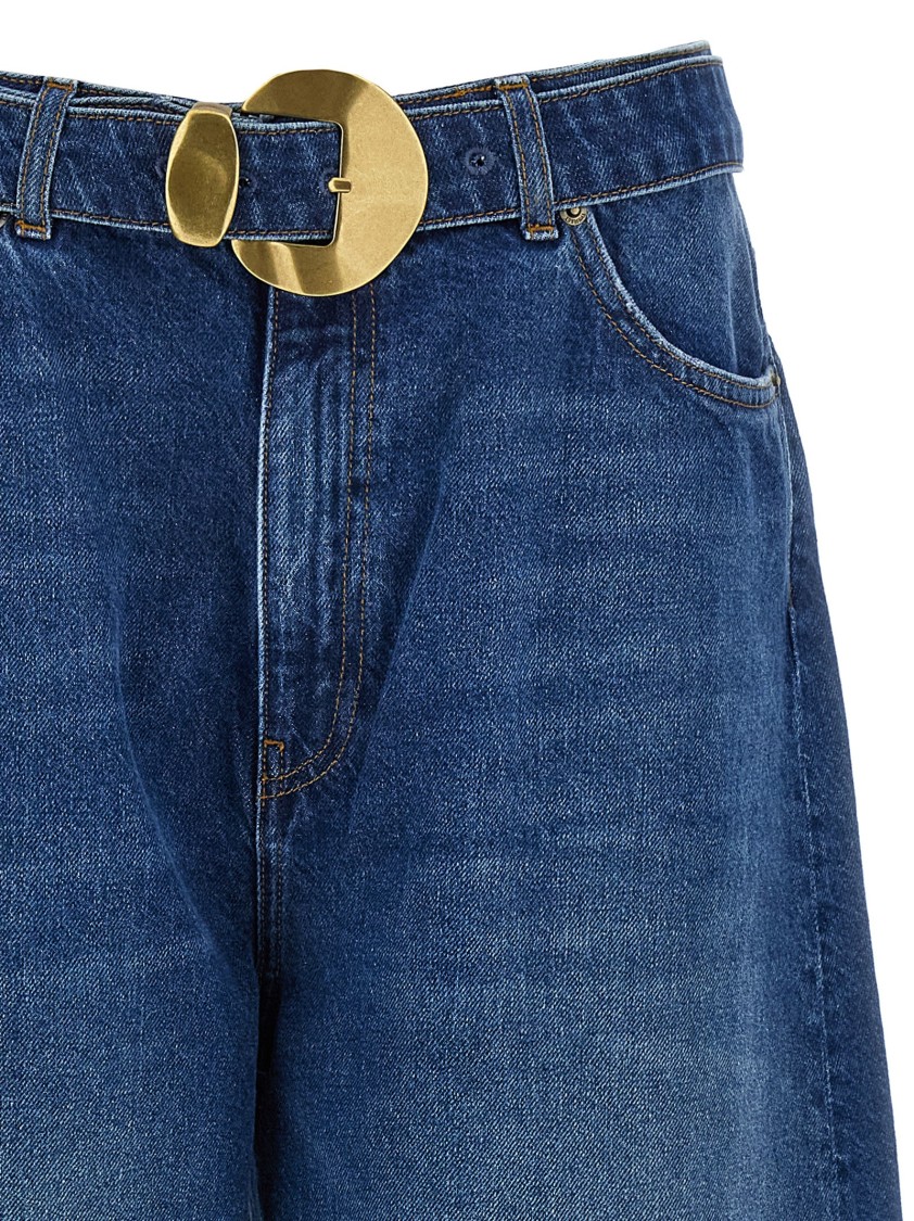 Twinset Twin-set Maxi Buckle Jeans In Blue
