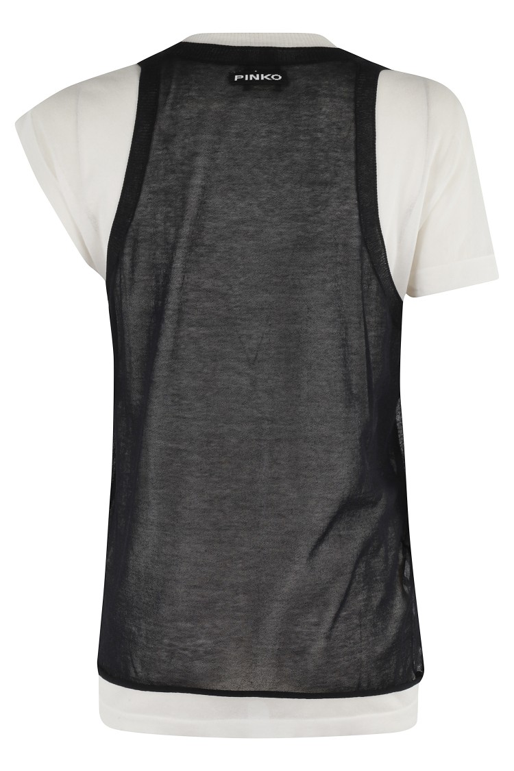 Shop Pinko Mark Cotton Crepe Sweater In Black
