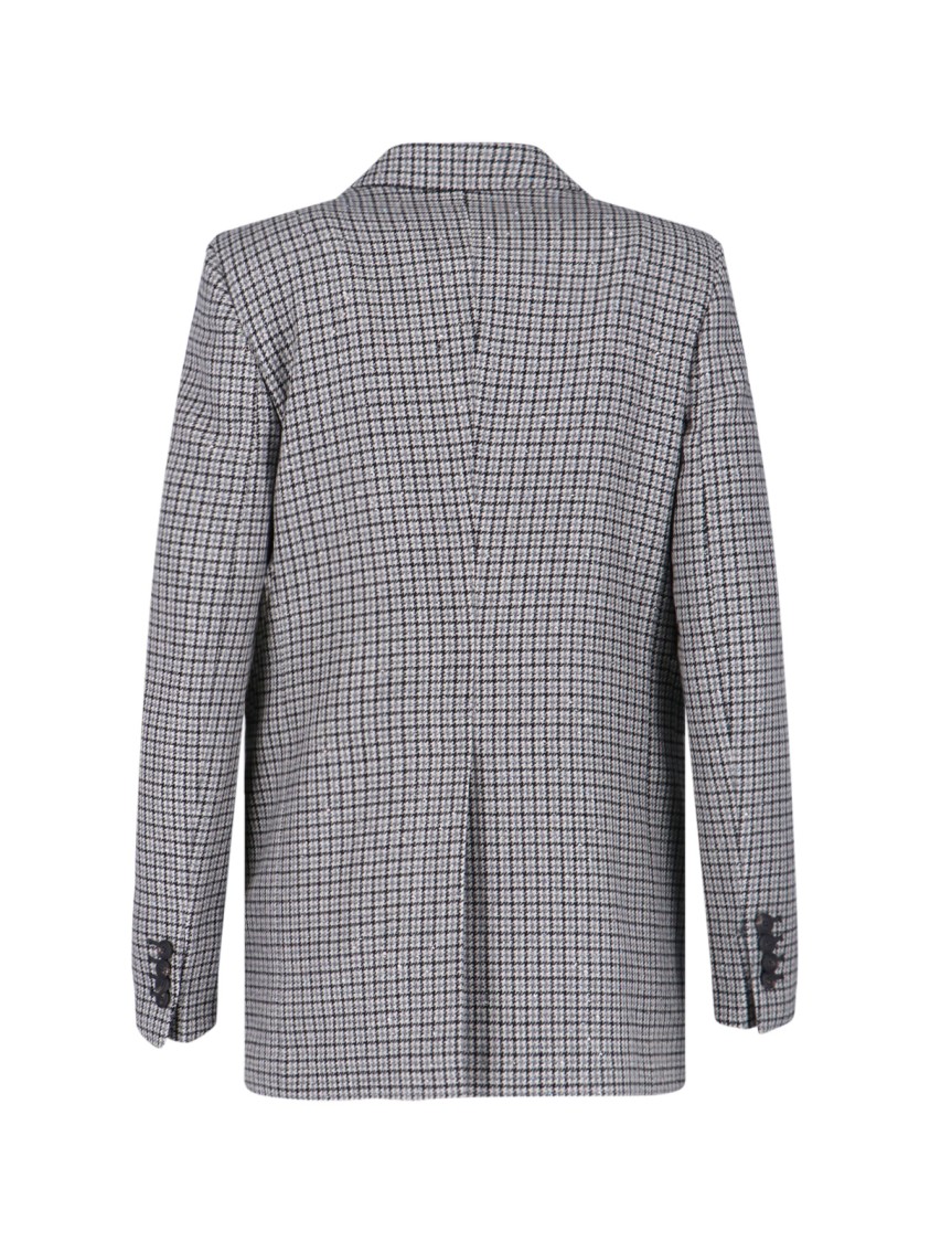Tagliatore Check Pattern Notch Lapel Front Pockets Blazer In Gray